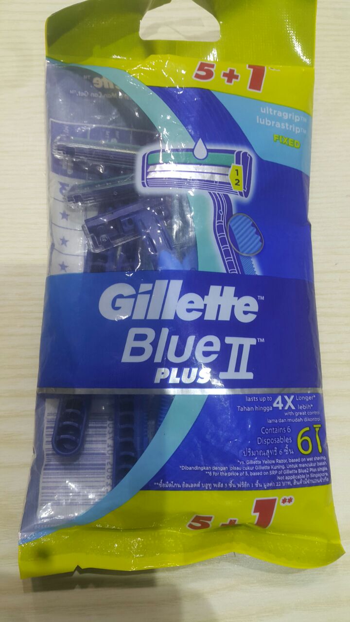 Gillette Men Blue II Plus Disposable Razors Buy 5 Free 1